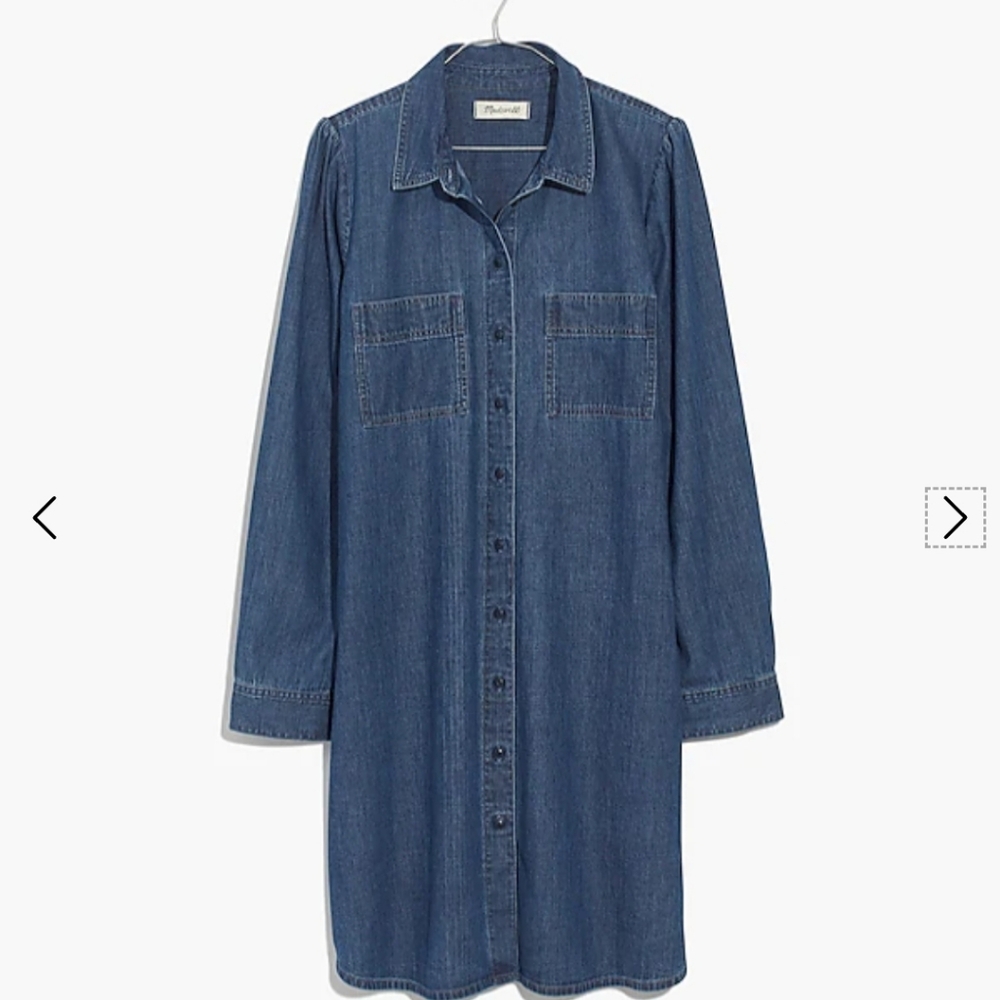 Madewell Denim Puff Sleeve Shirt Dress Size XXS
